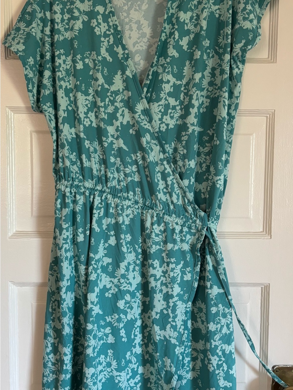 Columbia Teal Floral Wrap Dress